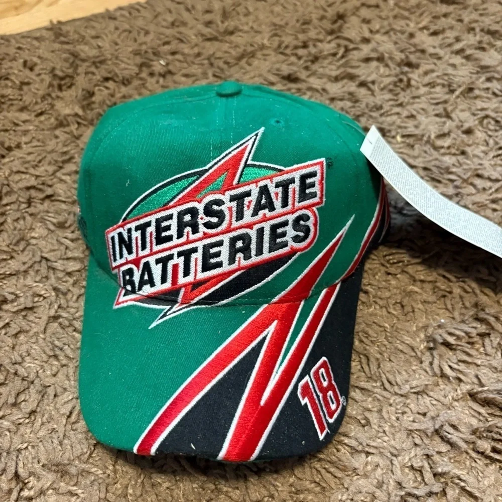 Nascar 18 Interstate Batteries Cap Hat Chase Joe Gibbs NEW Green Power Electric